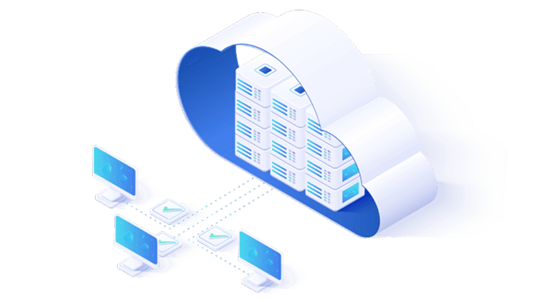 Cloud servers illustration