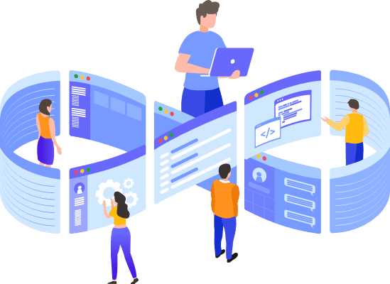 People collaborating around the Cloudtechtic platform