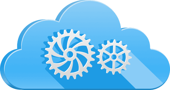 Cloud with gears illustration
