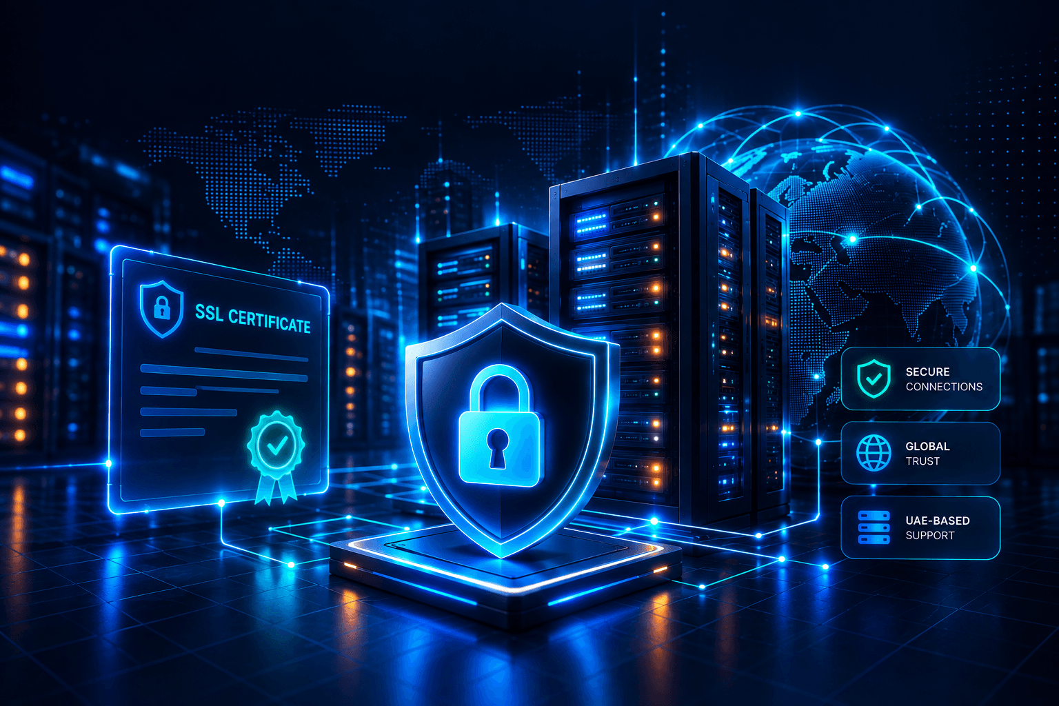Secure HTTPS website protected by SSL