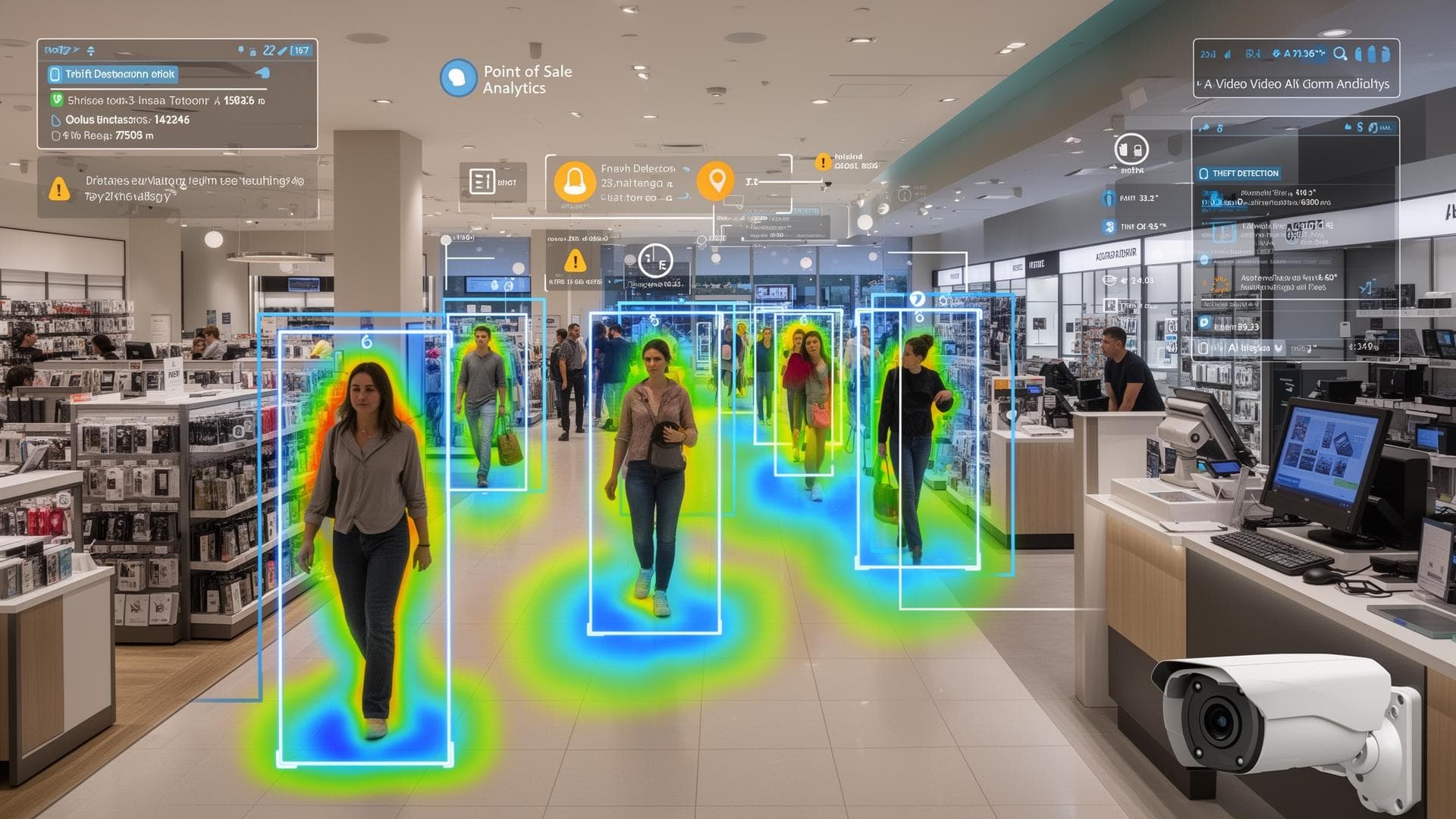 Theft prevention & footfall analytics